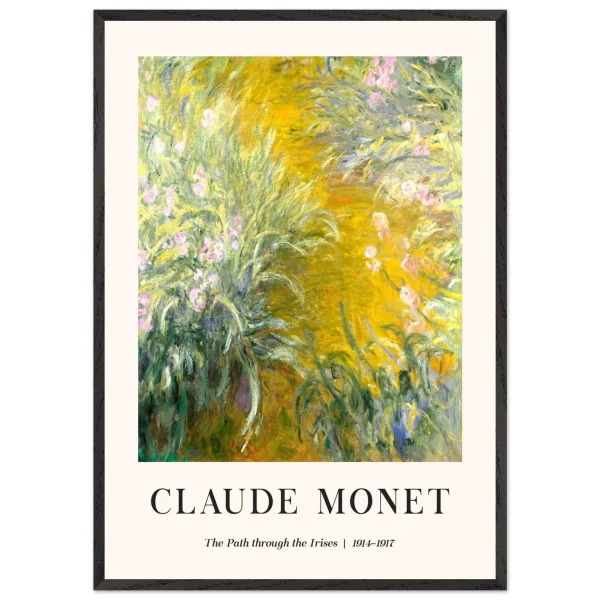 Artfulprints Poster met Lijst Claude Monet - The path through the irisis - 70x100 cm - Groen - 51Dnspod | Smaakvolle damp – Verzendkosten vrij vanaf 40€