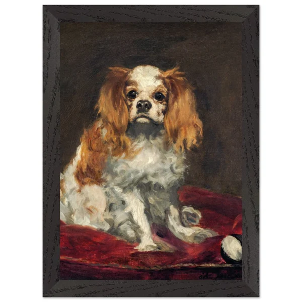 Artfulprints Poster met Lijst Edouard Manet - A King Charles Spaniel - A4 21x29.7 cm - Bruin - 51Dnspod | Smaakvolle damp – Verzendkosten vrij vanaf 40€