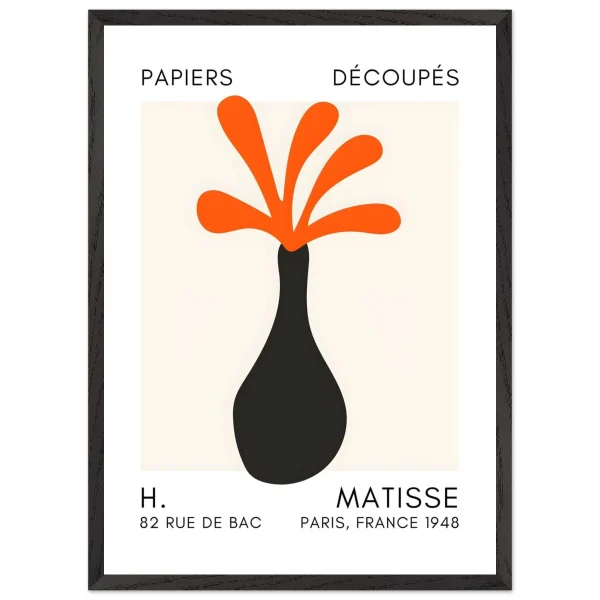 Artfulprints Poster met Lijst Matisse - Ocean flower orange - 50x70 cm - Oranje - 51Dnspod | Smaakvolle damp – Verzendkosten vrij vanaf 40€