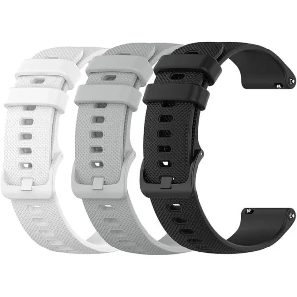 3 Stuks 20mm Silicone Horlogeband - Compatibel met Samsung Galaxy Watch 3 (41mm) / Galaxy Watch Active 2 / Gear Sport - Zachte Fitnessband Geschikt voor Garmin Vivoactive 5/3, Venu 2 - Quick