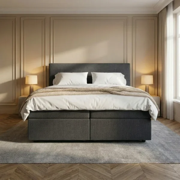 Boxspring met Opbergruimte Hotel Essence - Antraciet - 51Dnspod | Smaakvolle damp – Verzendkosten vrij vanaf 40€