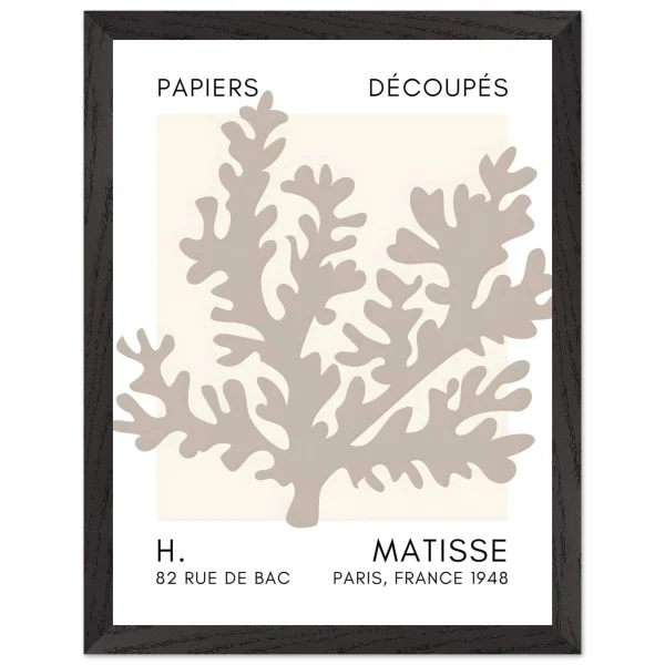 Artfulprints Poster met Lijst Matisse – Aqua bloom grey - 30x40 cm - Grijs - 51Dnspod | Smaakvolle damp – Verzendkosten vrij vanaf 40€