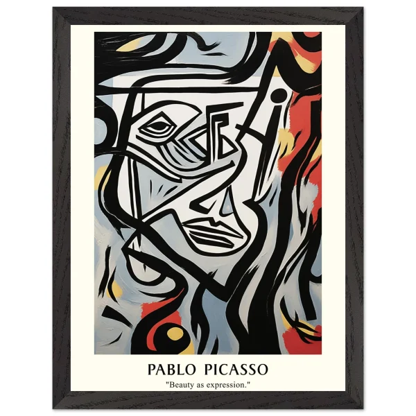Artfulprints Poster met Lijst Pablo Picasso - Beauty as expression - 30x40 cm - Meerkleurig - 51Dnspod | Smaakvolle damp – Verzendkosten vrij vanaf 40€