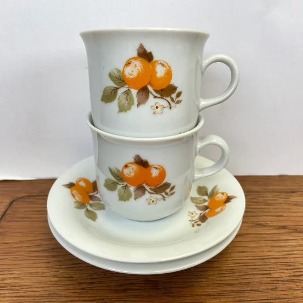 2 vintage kop & schotels sinaasappels - 51Dnspod | Smaakvolle damp – Verzendkosten vrij vanaf 40€