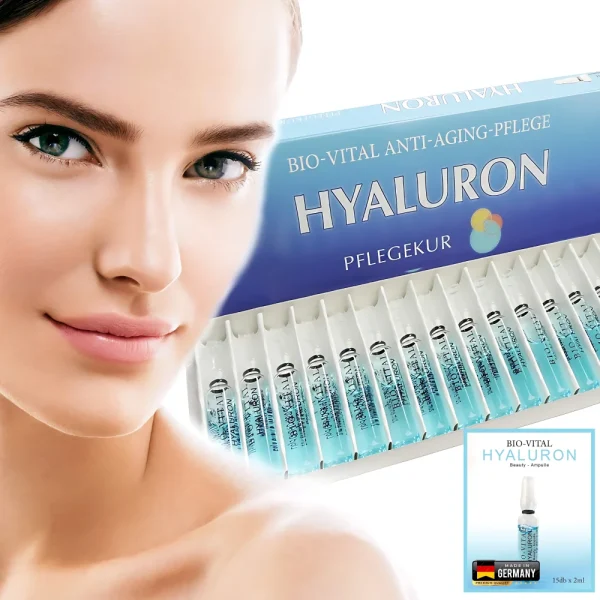 Bio Vital Hyaluron Ampullen – 15x 2ml | Intensief Hydraterend Anti-Aging Gezichtsserum - 51Dnspod | Smaakvolle damp – Verzendkosten vrij vanaf 40€