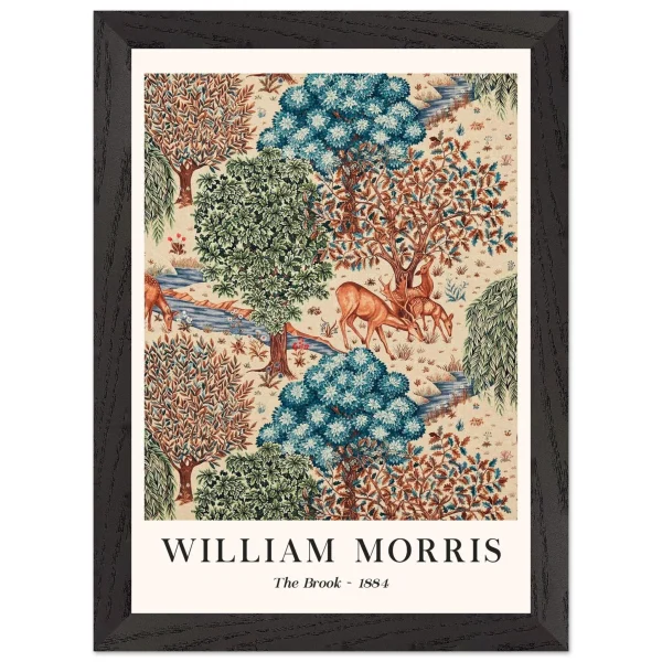 Artfulprints Poster met Lijst William Morris - The brook - A4 21x29.7 cm - Meerkleurig - 51Dnspod | Smaakvolle damp – Verzendkosten vrij vanaf 40€