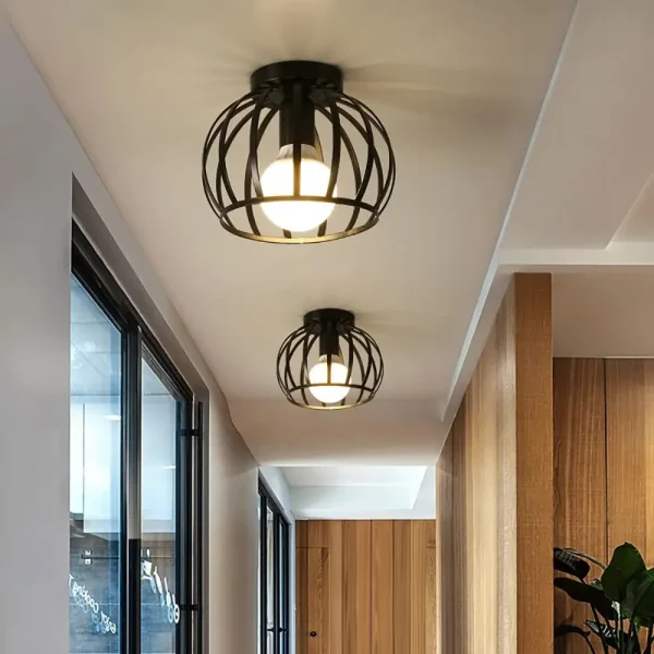 Aurub | Industriële plafondlamp zwart - 51Dnspod | Smaakvolle damp – Verzendkosten vrij vanaf 40€