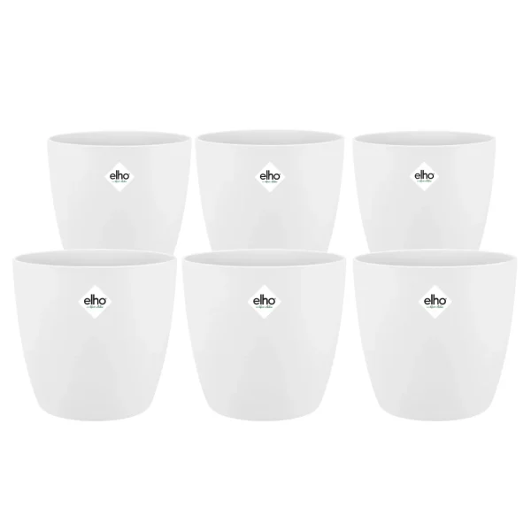 6x Pot Elho Brussels round wit - 51Dnspod | Smaakvolle damp – Verzendkosten vrij vanaf 40€