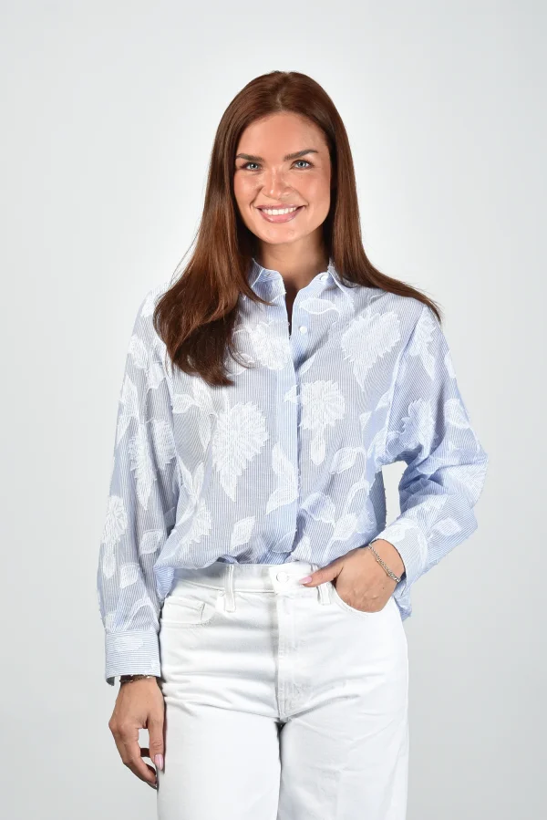 Academia blouse Margaux 76D25-620 light blue plain - 51Dnspod | Smaakvolle damp – Verzendkosten vrij vanaf 40€