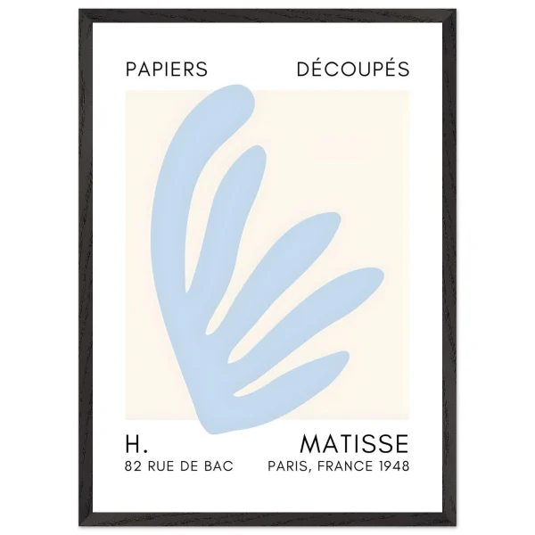 Artfulprints Poster met Lijst Matisse – Aquatic impression light blue - 50x70 cm - Blauw - 51Dnspod | Smaakvolle damp – Verzendkosten vrij vanaf 40€