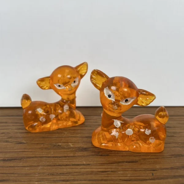 2 vintage oranje Lucite fawn hertjes - 51Dnspod | Smaakvolle damp – Verzendkosten vrij vanaf 40€