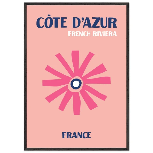 Artfulprints Poster met Lijst Frankrijk - Cote d'Azur - 70x100 cm - Roze - 51Dnspod | Smaakvolle damp – Verzendkosten vrij vanaf 40€