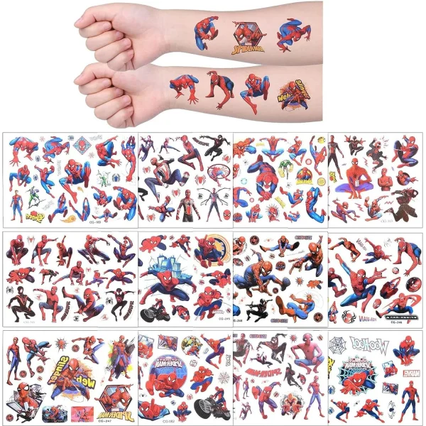 100 Stuks - Waterdichte Cartoon Tijdelijke Tattoos voor Kinderen - Feestelijk Plezier en Creatieve Decoratie - Huidvriendelijk en Verwijderbaar - Set van 5 Vellen (1 Vel = 20 Tattoos) - 51Dns
