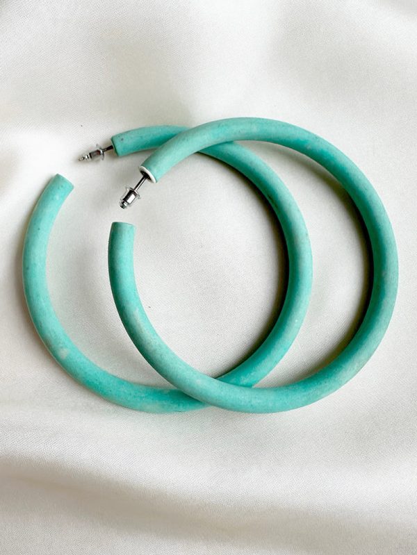 80s grote turquoise oorringen - 51Dnspod | Smaakvolle damp – Verzendkosten vrij vanaf 40€