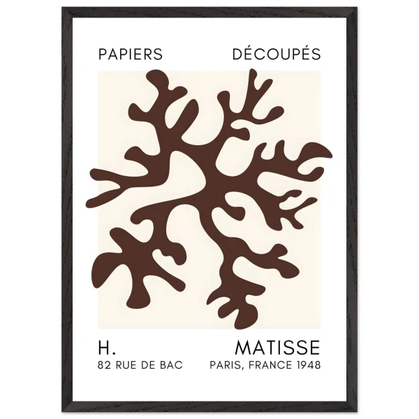 Artfulprints Poster met Lijst Matisse – Dreamy coral flower brown - 50x70 cm - Bruin - 51Dnspod | Smaakvolle damp – Verzendkosten vrij vanaf 40€