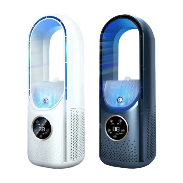 202Portable Airco - Draagbare Stille Aircooler - USB-Aangedreven - 6 Snelheden - Voor Thuis, Kantoor & Reizen - Wit/Blauw - 51Dnspod | Smaakvolle damp – Verzendkosten vrij vanaf 40€