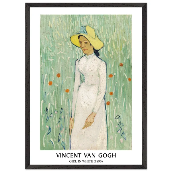 Artfulprints Poster met Lijst Vincent van Gogh - Girl in white - 50x70 cm - Groen - 51Dnspod | Smaakvolle damp – Verzendkosten vrij vanaf 40€