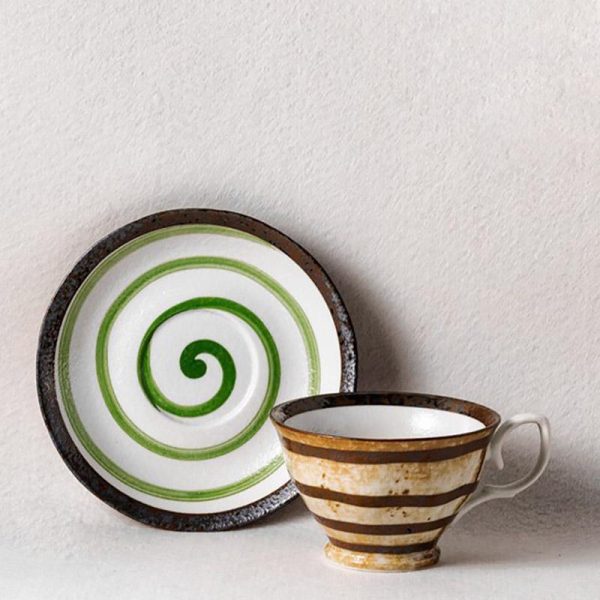 2-delige Set Steengoed Matcha Theekop en Schotel - 51Dnspod | Smaakvolle damp – Verzendkosten vrij vanaf 40€