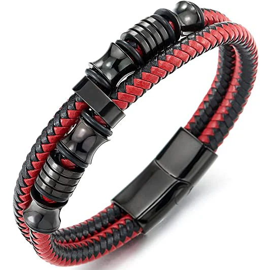 Armband Heren | Leer | Rood Effect Mysterie - 51Dnspod | Smaakvolle damp – Verzendkosten vrij vanaf 40€ Armband Heren | Leer | Rood Effect Mysterie - 51Dnspod | Smaakvolle damp – Verzendkosten vrij vanaf 40€