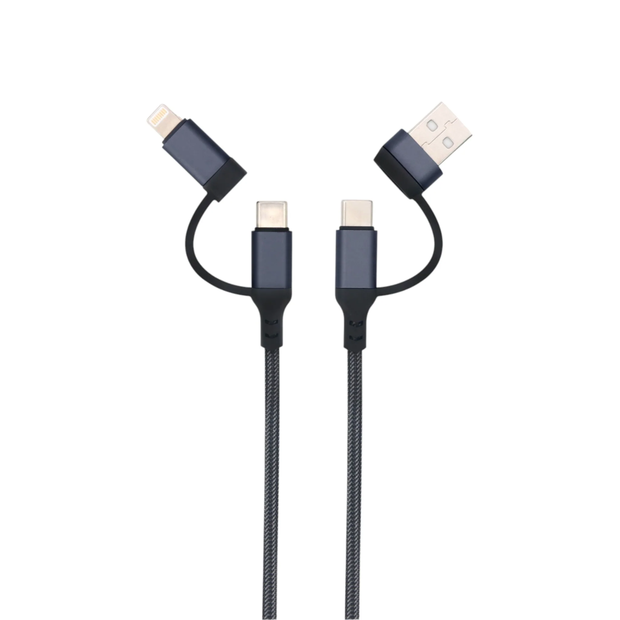 3-in-1 USB Kabel – 1 meter – Snelladen & Dataoverdracht – USB naar USB-C / Lightning – Nylon Gevlochten – Zwart - 51Dnspod | Smaakvolle damp – Verzendkosten vrij vanaf 40€ 3-in-1 USB Kabel – 1 meter – Snelladen & Dataoverdracht – USB naar USB-C / Lightning – Nylon Gevlochten – Zwart - 51Dnspod | Smaakvolle damp – Verzendkosten vrij vanaf 40€