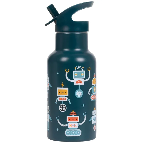 a little lovely company rvs drinkfles - robots - 350 ml - 51Dnspod | Smaakvolle damp – Verzendkosten vrij vanaf 40€