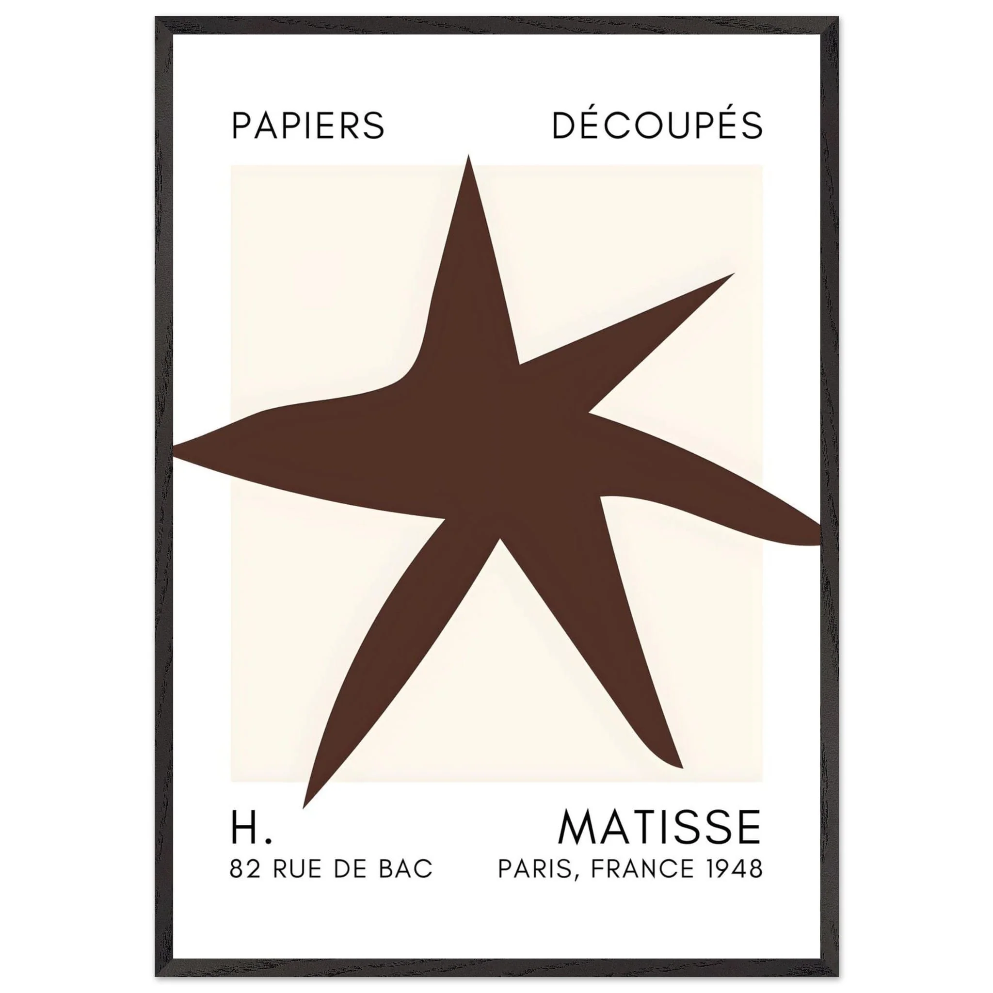 Artfulprints Poster met Lijst Matisse – Star of the sea brown - 70x100 cm - Bruin - 51Dnspod | Smaakvolle damp – Verzendkosten vrij vanaf 40€ Artfulprints Poster met Lijst Matisse – Star of the sea brown - 70x100 cm - Bruin - 51Dnspod | Smaakvolle damp – Verzendkosten vrij vanaf 40€