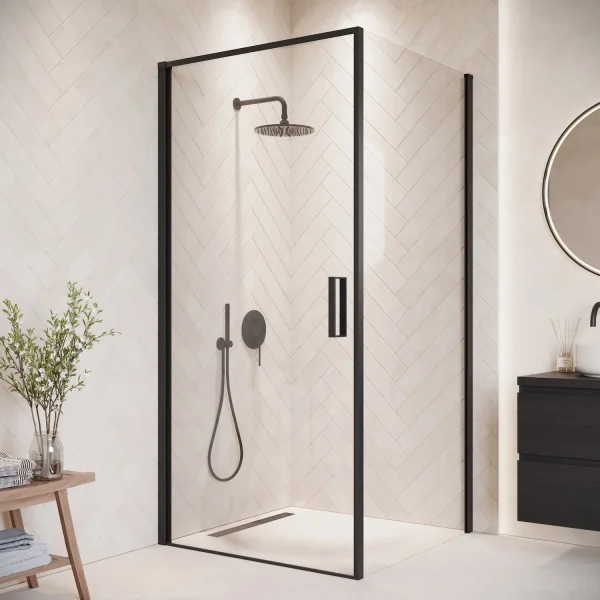 Badplaats Douchecabine Alava 90 x 90 x 190cm – Zwart – Douchewand met Draaideur - 51Dnspod | Smaakvolle damp – Verzendkosten vrij vanaf 40€