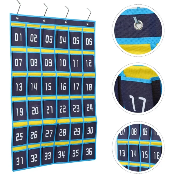 36Vakken Hangende Wandorganizer - Opbergtas voor Mobiele Telefoons en Sieraden - Niet-Geweven Stof - Voor Telefoons, Rekenmachines en Accessoires - Inclusief Haken en Spijkers - Ideaal voor K
