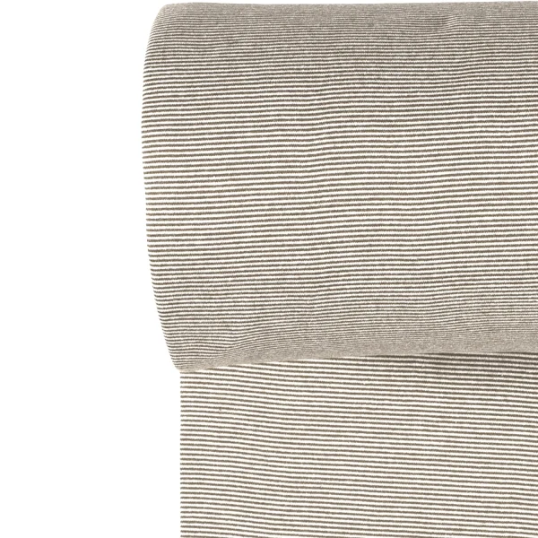 Boordstof yarn dyed strepen taupe (50 cm) - 51Dnspod | Smaakvolle damp – Verzendkosten vrij vanaf 40€