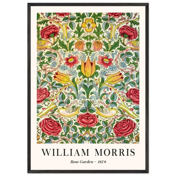 Artfulprints Poster met Lijst William Morris - Rose garden 1878 - 70x100 cm - Groen - 51Dnspod | Smaakvolle damp – Verzendkosten vrij vanaf 40€