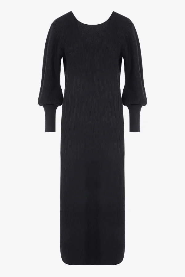 Âme Hariette Black Knitted Dress With V-Back - 51Dnspod | Smaakvolle damp – Verzendkosten vrij vanaf 40€