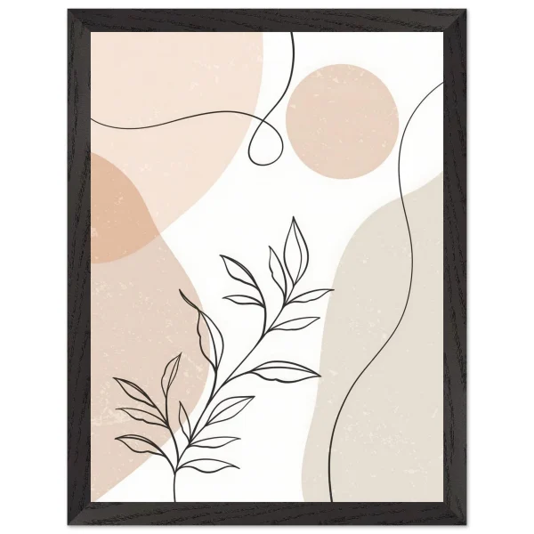 Artfulprints Poster met Lijst Boho – Whispering lines - 30x40 cm - beige - 51Dnspod | Smaakvolle damp – Verzendkosten vrij vanaf 40€