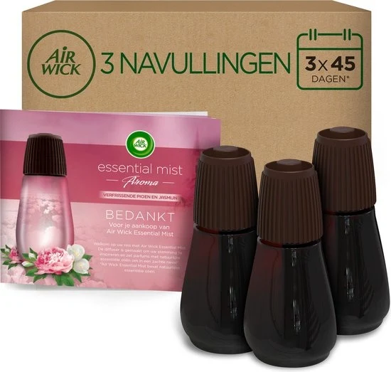Air Wick Essential Mist Automatische Luchtverfrisser - Verfrissende Pioen en Jasmijn - 3 Navullingen - 51Dnspod | Smaakvolle damp – Verzendkosten vrij vanaf 40€ Air Wick Essential Mist Automatische Luchtverfrisser - Verfrissende Pioen en Jasmijn - 3 Navullingen - 51Dnspod | Smaakvolle damp – Verzendkosten vrij vanaf 40€