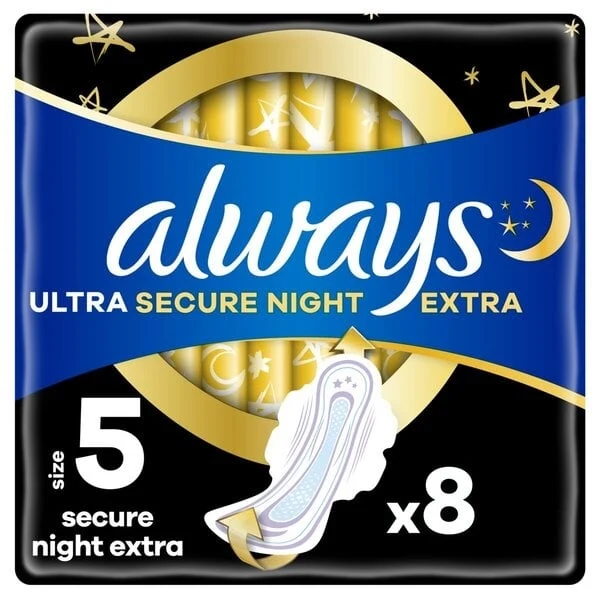 Always Ultra Secure Night Extra maandverband met vleugels 8st. - 51Dnspod | Smaakvolle damp – Verzendkosten vrij vanaf 40€ Always Ultra Secure Night Extra maandverband met vleugels 8st. - 51Dnspod | Smaakvolle damp – Verzendkosten vrij vanaf 40€