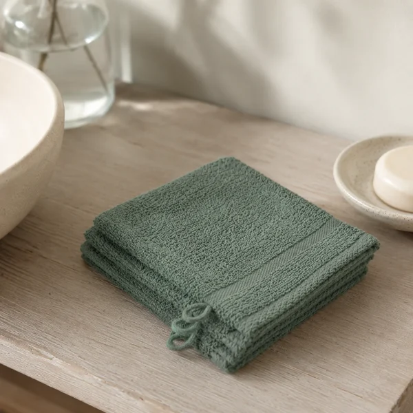 3-PACK Washandjes - Olijfgroen - 51Dnspod | Smaakvolle damp – Verzendkosten vrij vanaf 40€