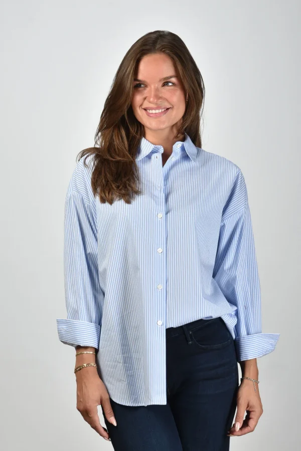 Academia blouse Giorgia 1069-633 riga celeste - 51Dnspod | Smaakvolle damp – Verzendkosten vrij vanaf 40€