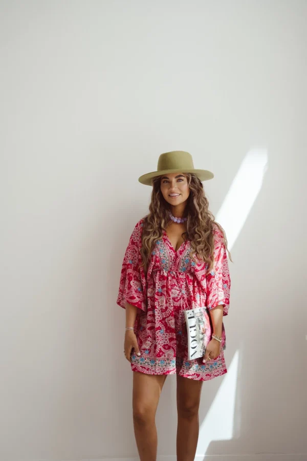 Boho Dress Short Pink - 51Dnspod | Smaakvolle damp – Verzendkosten vrij vanaf 40€