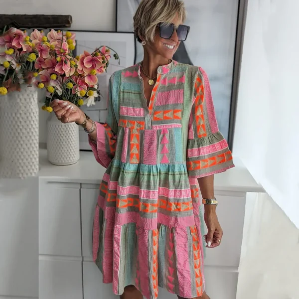 Bohemian Tuniekjurk met Printdetails - 51Dnspod | Smaakvolle damp – Verzendkosten vrij vanaf 40€