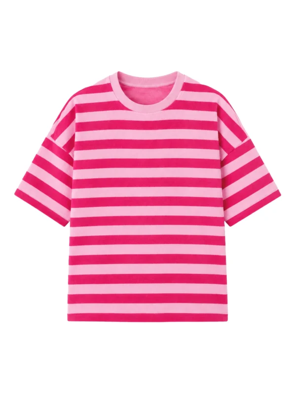 Badstof Shirt Striped Red Pink - 51Dnspod | Smaakvolle damp – Verzendkosten vrij vanaf 40€