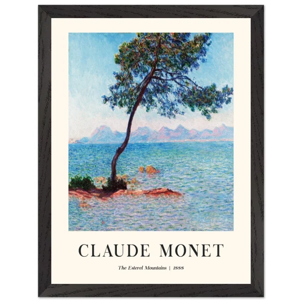 Artfulprints Poster met Lijst Claude Monet - The Esterel Mountains - 30x40 cm - Turquoise - 51Dnspod | Smaakvolle damp – Verzendkosten vrij vanaf 40€
