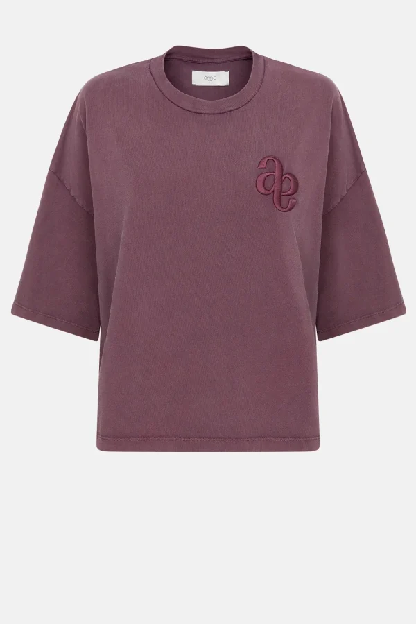 ÂME Antwerp Eloise-A Boxy T-Shirt | Vintage Plum - 51Dnspod | Smaakvolle damp – Verzendkosten vrij vanaf 40€