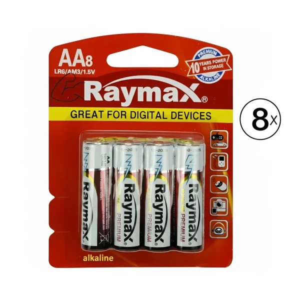 AA Batterijen - LR06 - Alkaline - 8 Stuks Raymax - 51Dnspod | Smaakvolle damp – Verzendkosten vrij vanaf 40€