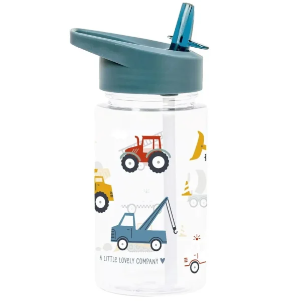 a little lovely company drinkfles met rietje - voertuigen - 450ml - 51Dnspod | Smaakvolle damp – Verzendkosten vrij vanaf 40€