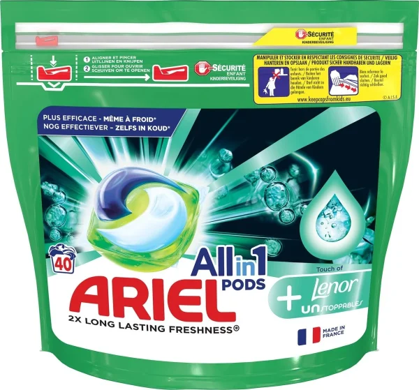 Ariel All in 1 Wasmiddel Pods + Touch of Lenor Unstoppables - 40 Wasbeurten - Voordeelverpakking - 51Dnspod | Smaakvolle damp – Verzendkosten vrij vanaf 40€