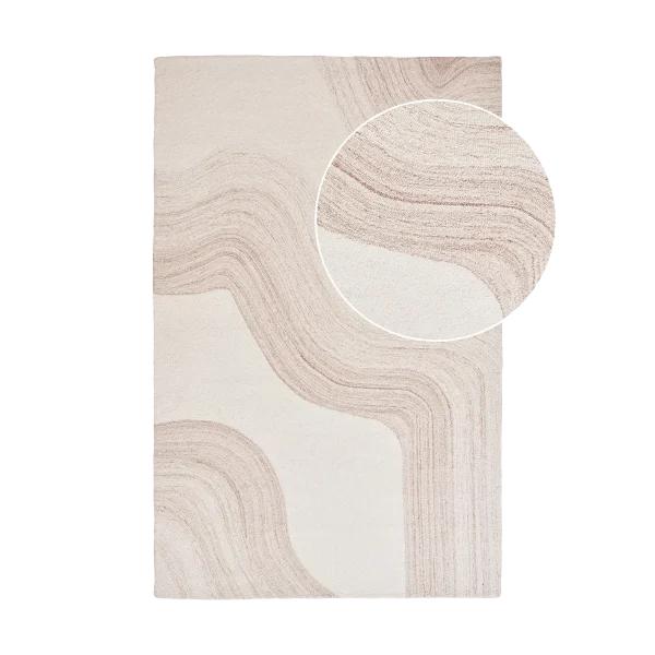 Artichok Caren Laagpolig vloerkleed - 230 x 200 cm - Beige - 51Dnspod | Smaakvolle damp – Verzendkosten vrij vanaf 40€