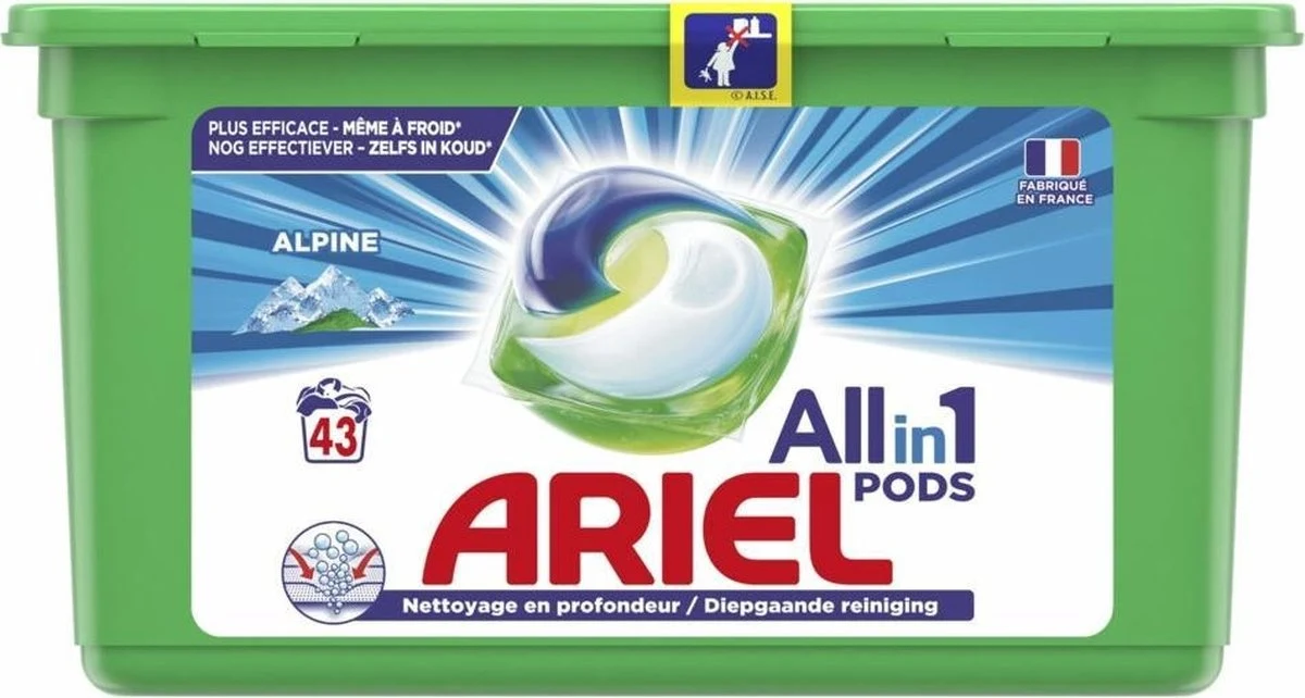 Ariel All-in-1 Pods Wasmiddelcapsules Alpine - 43 stuks - 51Dnspod | Smaakvolle damp – Verzendkosten vrij vanaf 40€ Ariel All-in-1 Pods Wasmiddelcapsules Alpine - 43 stuks - 51Dnspod | Smaakvolle damp – Verzendkosten vrij vanaf 40€