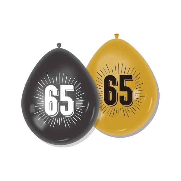 Ballonnen 65 zwart/goud 30 cm - 8 stuks - 51Dnspod | Smaakvolle damp – Verzendkosten vrij vanaf 40€